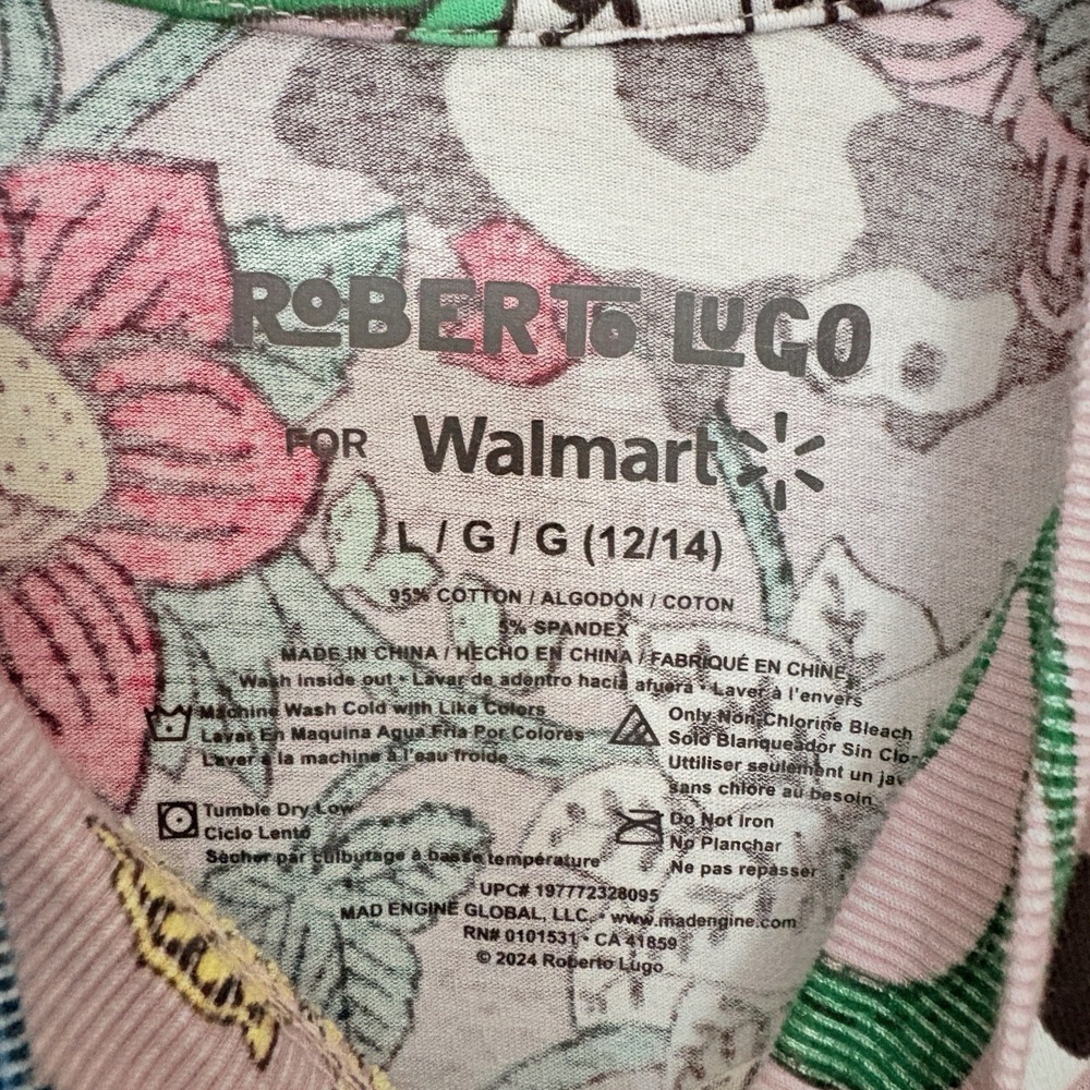 Roberto Lugo for Walmart Dress L Panda Floral Limited Edition Pockets Teacher - Picture 6 of 6